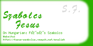 szabolcs fesus business card